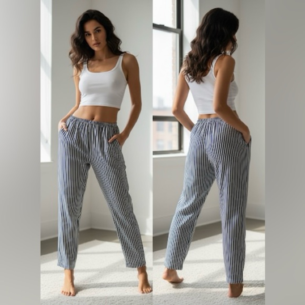 GANZ Navy and White Striped Nightwear